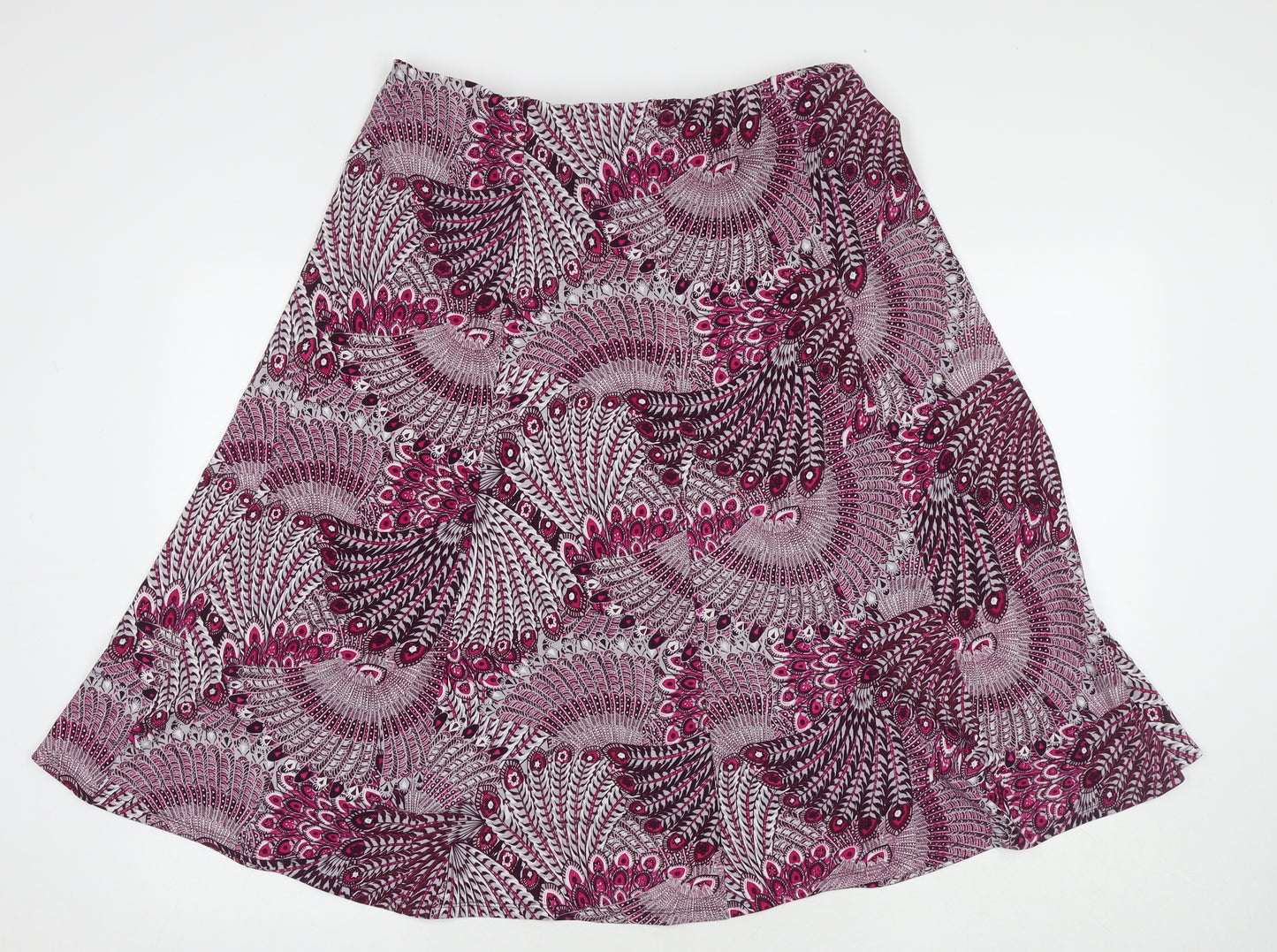 Damart Womens Purple Geometric Polyester Pleated Skirt Size 18