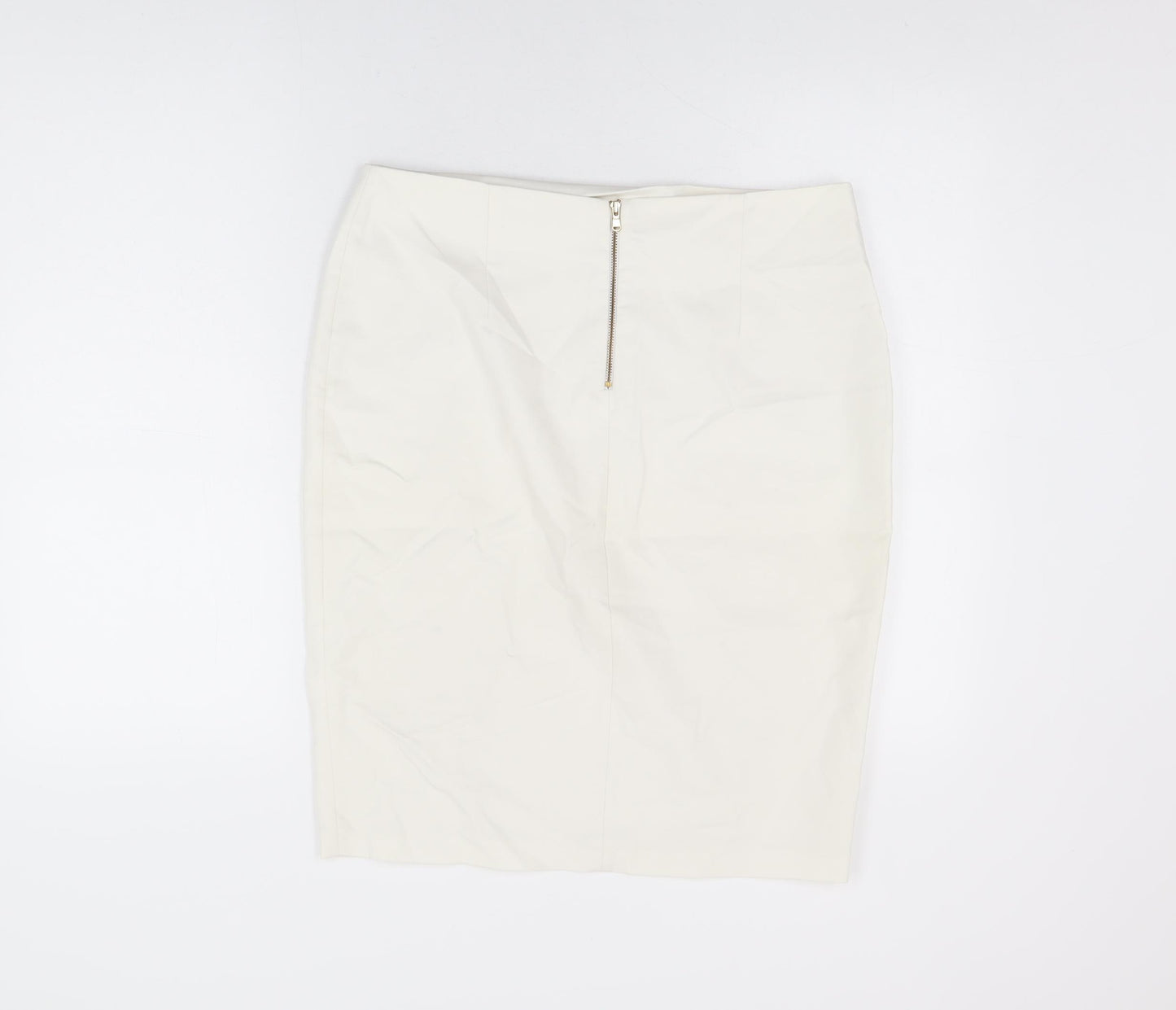 Sophene Womens White Polyester Straight & Pencil Skirt Size 14 Zip