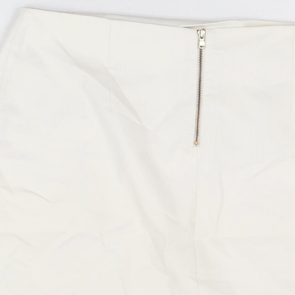 Sophene Womens White Polyester Straight & Pencil Skirt Size 14 Zip