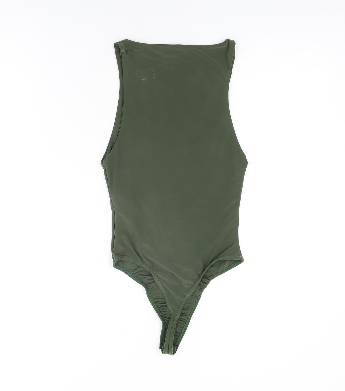 Missguided Womens Green Polyester Bodysuit One-Piece Size 6 Snap