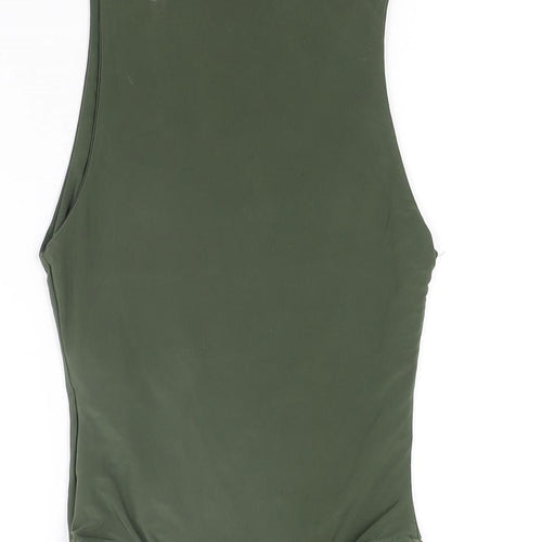 Missguided Womens Green Polyester Bodysuit One-Piece Size 6 Snap