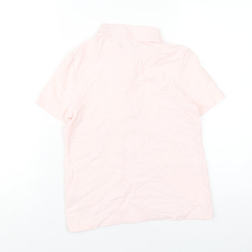 Marks and Spencer Womens Pink Cotton Basic Polo Size 6 Collared