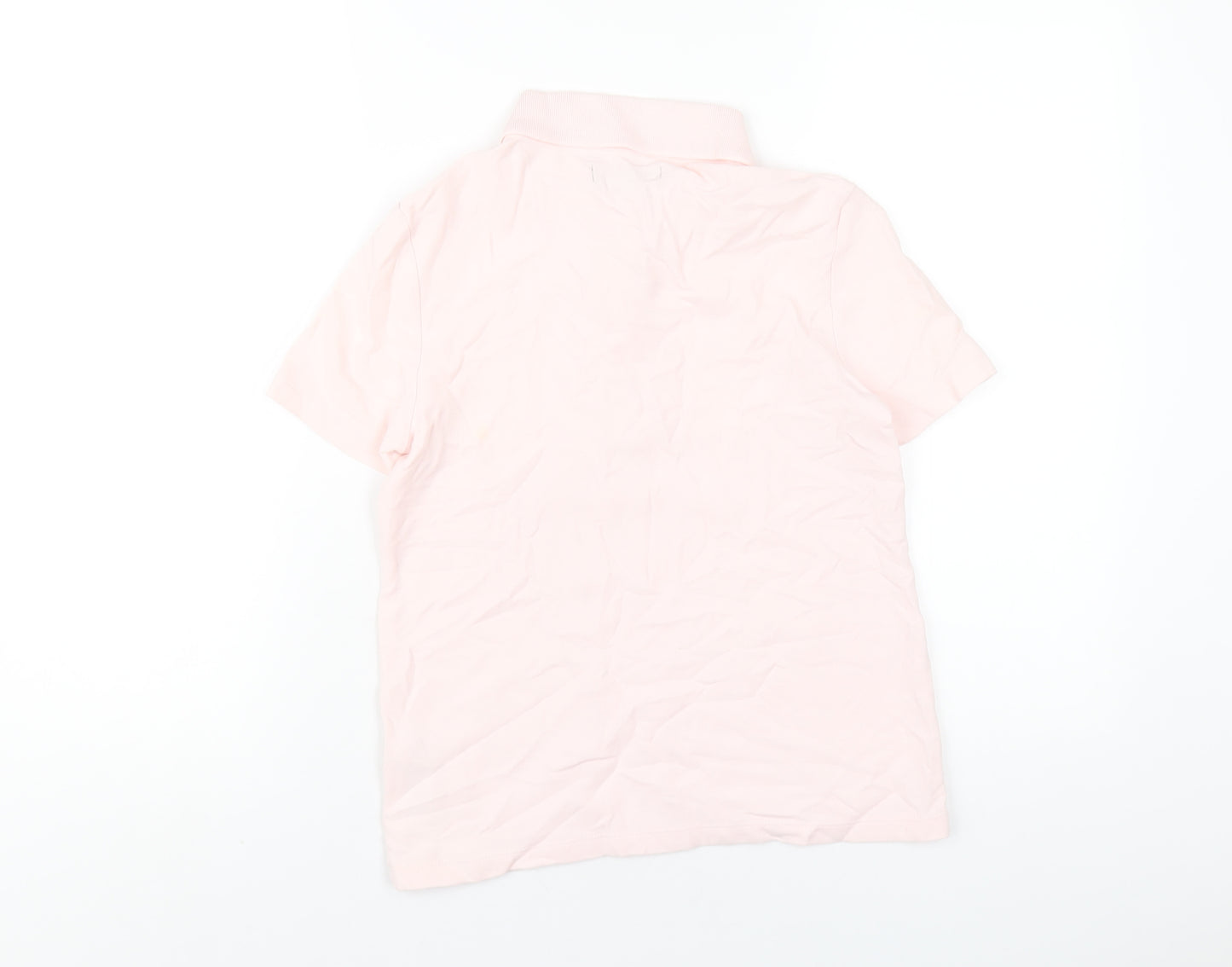 Marks and Spencer Womens Pink Cotton Basic Polo Size 6 Collared