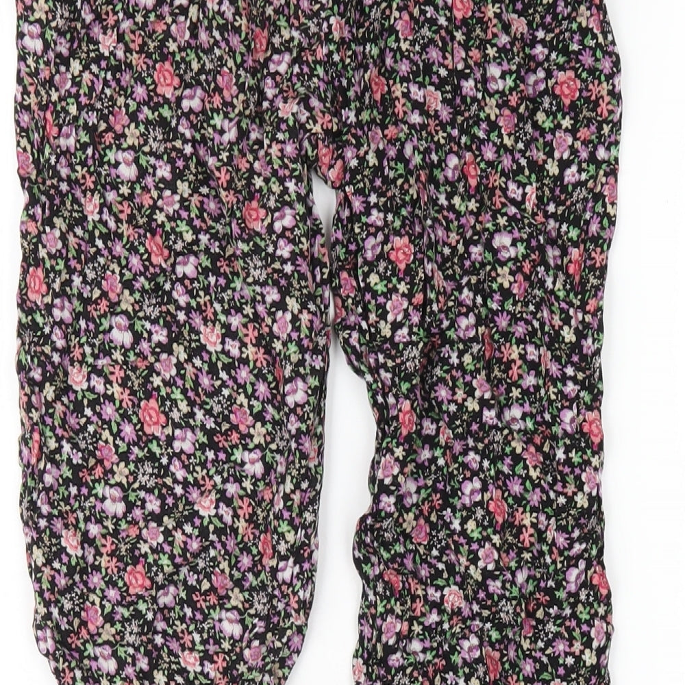 Select Womens Multicoloured Floral Viscose Sweatpants Trousers Size 12 L29 in Regular