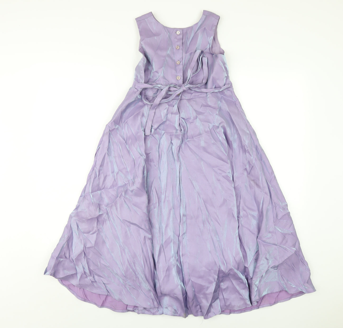 BHS Girls Purple Vinyl A-Line Size 9-10 Years Round Neck Button