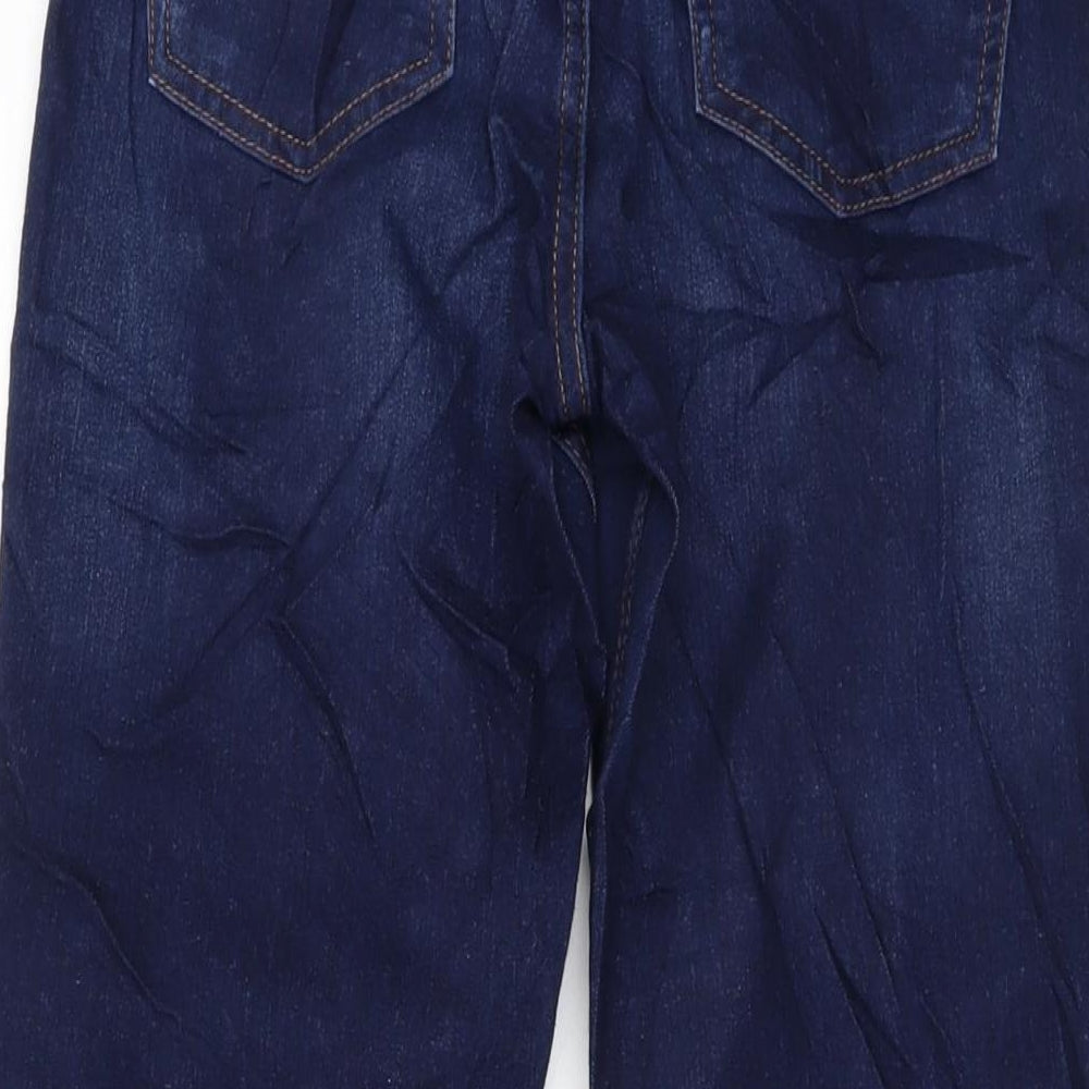 Marks and Spencer Womens Blue Cotton Straight Jeans Size 10 L28 in Regular Button