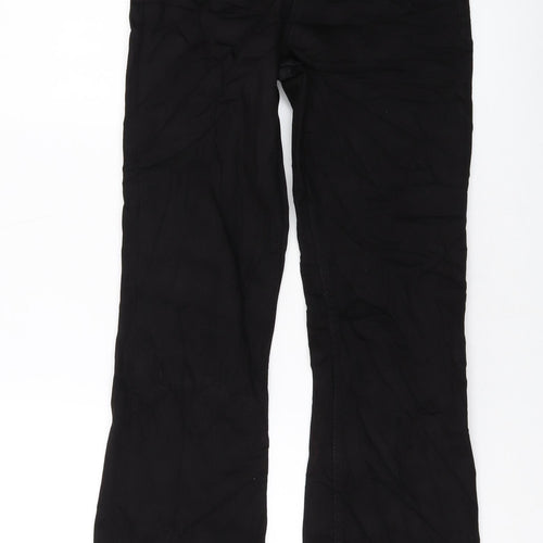 Marks and Spencer Womens Black Cotton Boyfriend Jeans Size 10 L28 in Regular Button