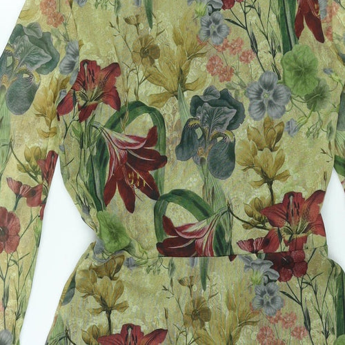 PRETTYLITTLETHING Womens Multicoloured Floral Polyester A-Line Size 8 Sweetheart Pullover