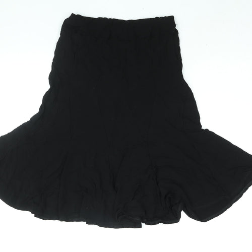 Laura Ashley Womens Black Viscose Trumpet Skirt Size 8