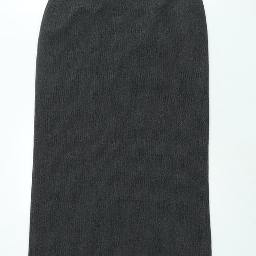 NEXT Womens Grey Herringbone Polyester Straight & Pencil Skirt Size 14 Zip