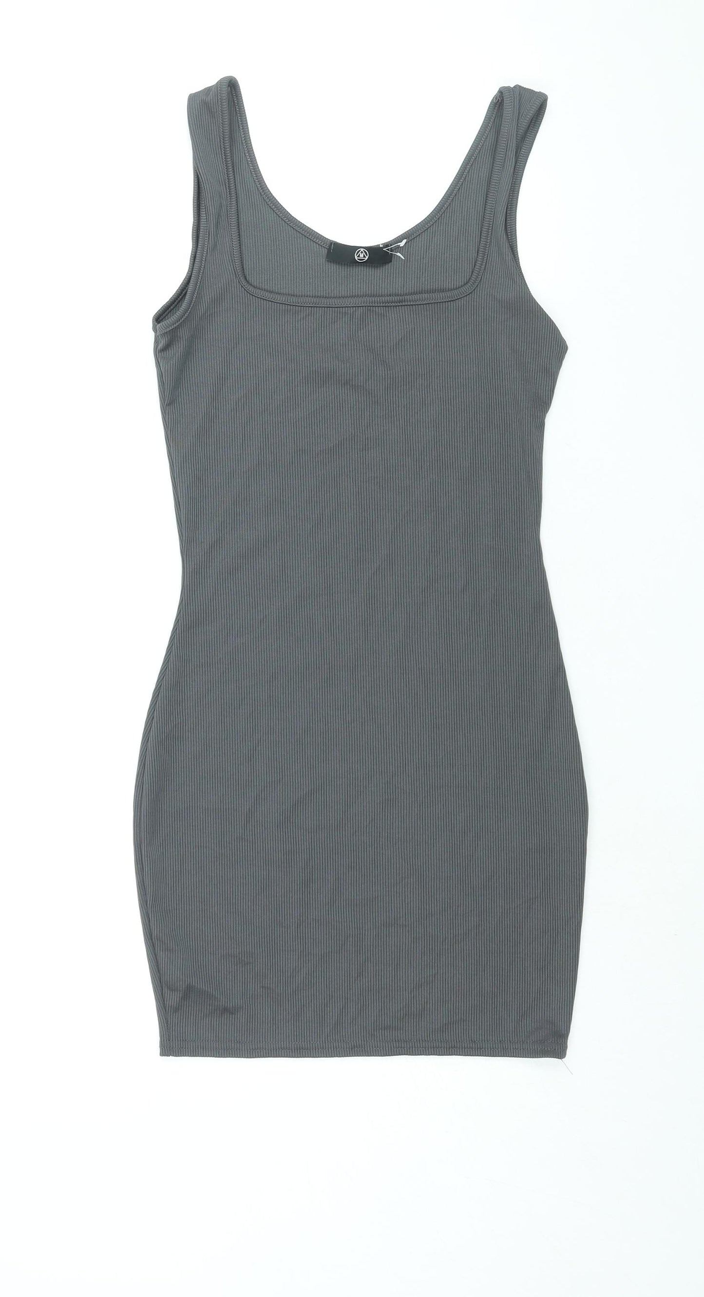 Missguided Womens Grey Polyester Bodycon Size 10 Scoop Neck Pullover