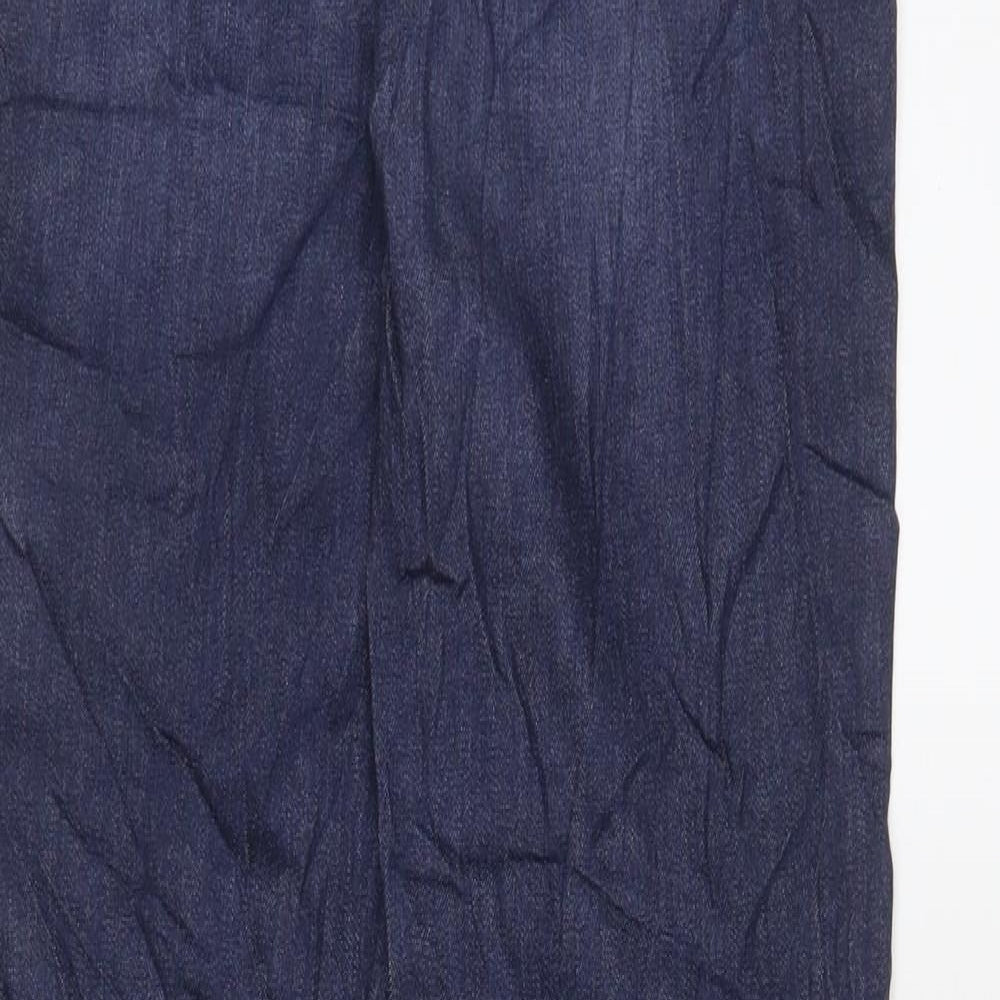 Marks and Spencer Womens Blue Cotton Straight Jeans Size 10 L26 in Regular Zip