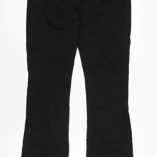 Marks and Spencer Womens Black Cotton Blend Flared Jeans Size 10 L32 in Regular Zip