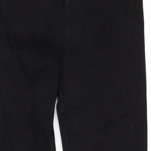 Marks and Spencer Womens Black Cotton Blend Flared Jeans Size 10 L32 in Regular Zip