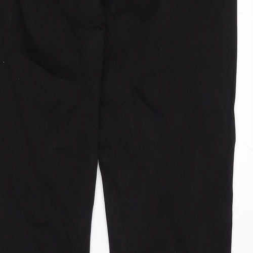 Marks and Spencer Womens Black Cotton Blend Flared Jeans Size 10 L32 in Regular Zip