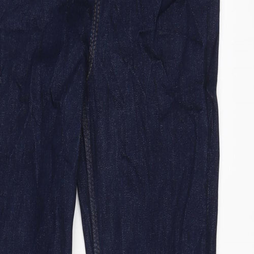 Marks and Spencer Womens Blue Cotton Blend Skinny Jeans Size 10 L29 in Regular Zip