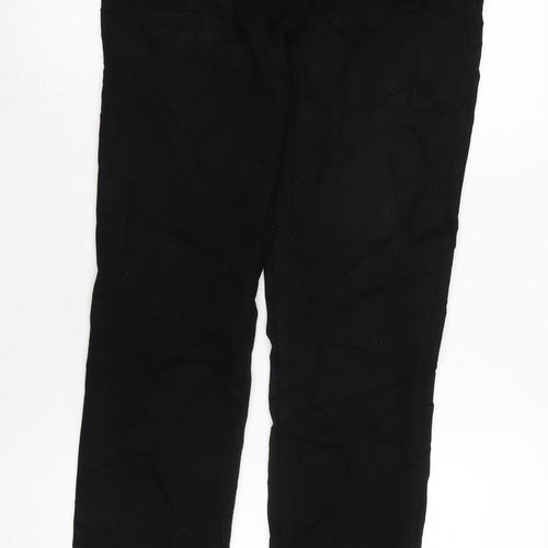 Marks and Spencer Womens Black Cotton Blend Straight Jeans Size 12 L31 in Regular Zip