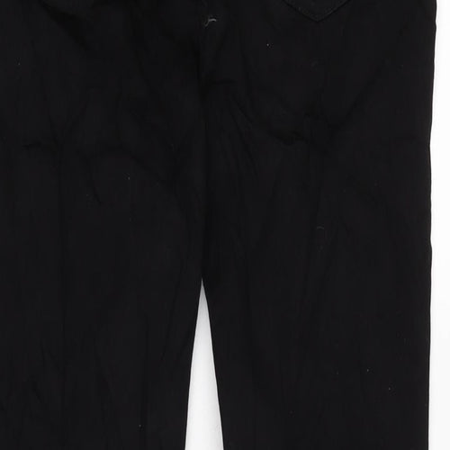 Marks and Spencer Womens Black Cotton Blend Straight Jeans Size 12 L31 in Regular Zip