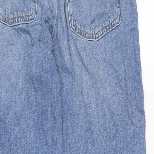 Marks and Spencer Womens Blue Cotton Blend Straight Jeans Size 10 L26 in Regular Zip