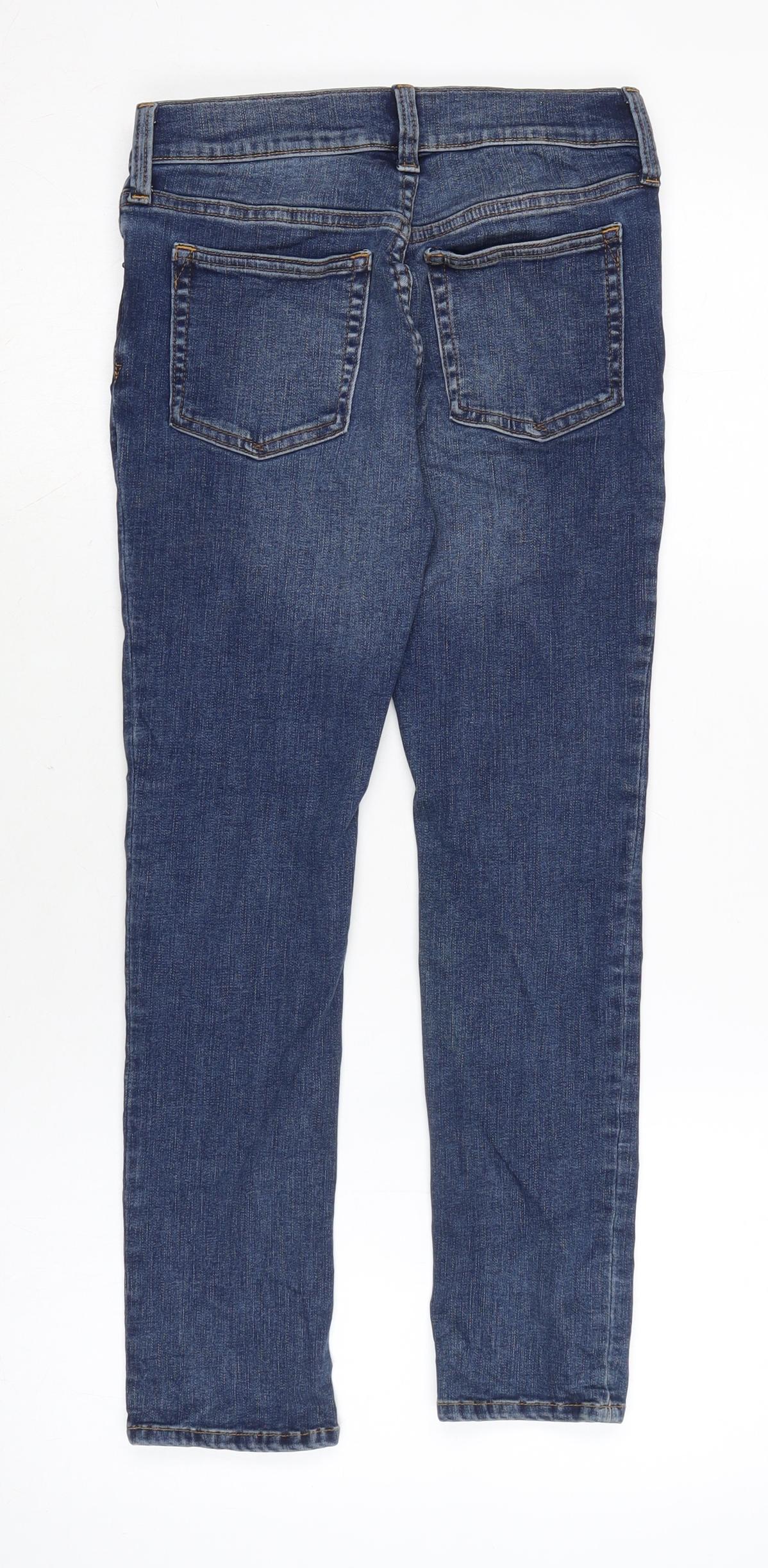 Gap Girls Blue Cotton Straight Jeans Size 10 Years L24 in Regular Zip