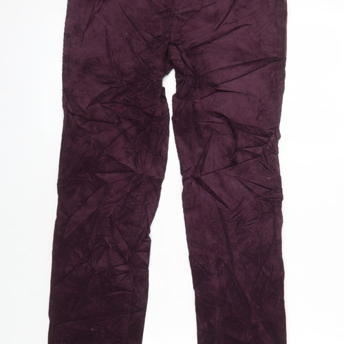 M&S Womens Purple Cotton Straight Jeans Size 10 L29 in Regular