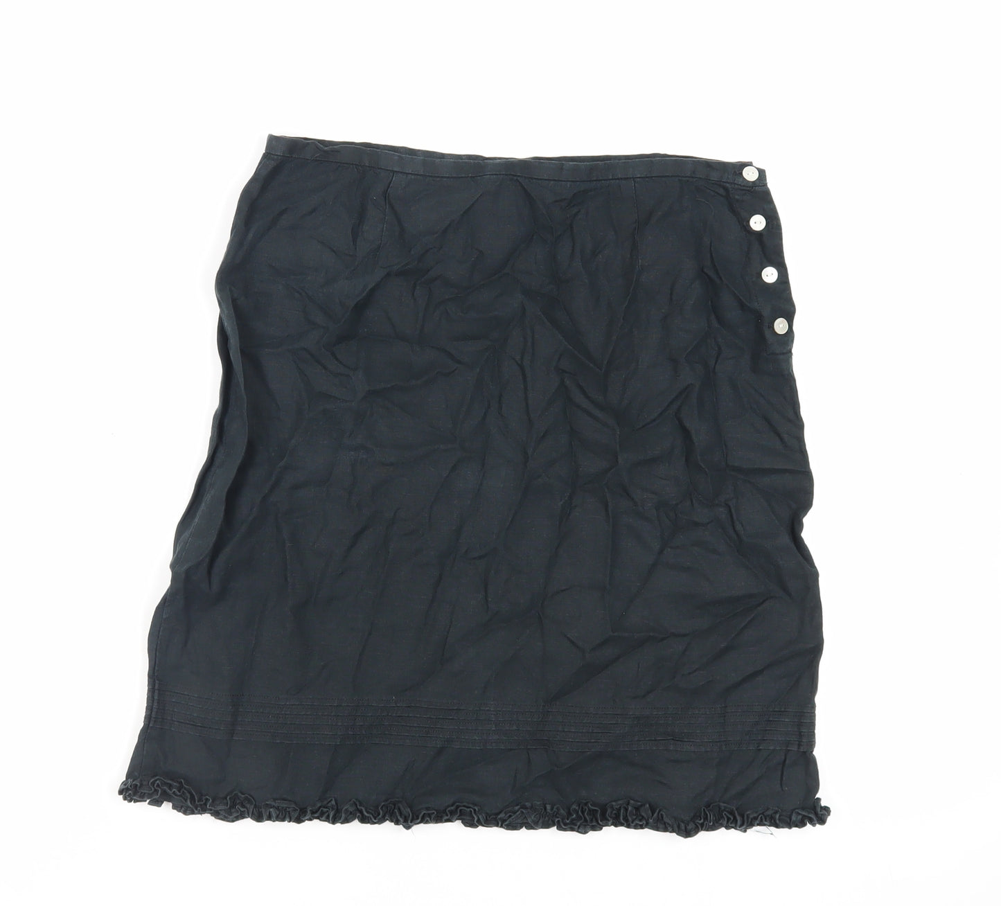 Gap Womens Black Linen Mini Skirt Size 8 Zip