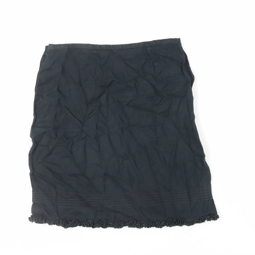 Gap Womens Black Linen Mini Skirt Size 8 Zip