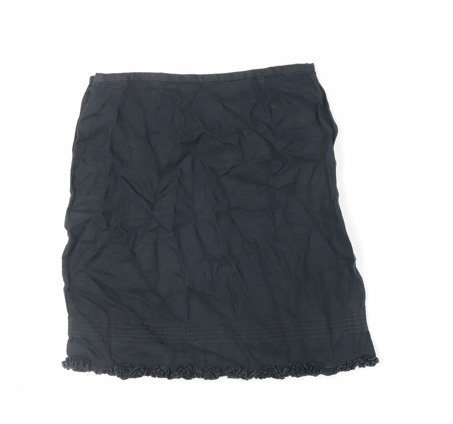 Gap Womens Black Linen Mini Skirt Size 8 Zip