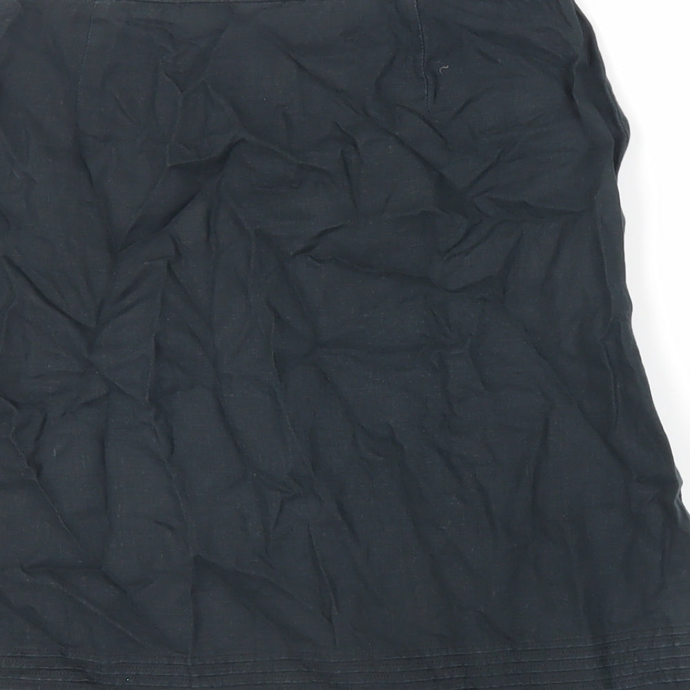 Gap Womens Black Linen Mini Skirt Size 8 Zip