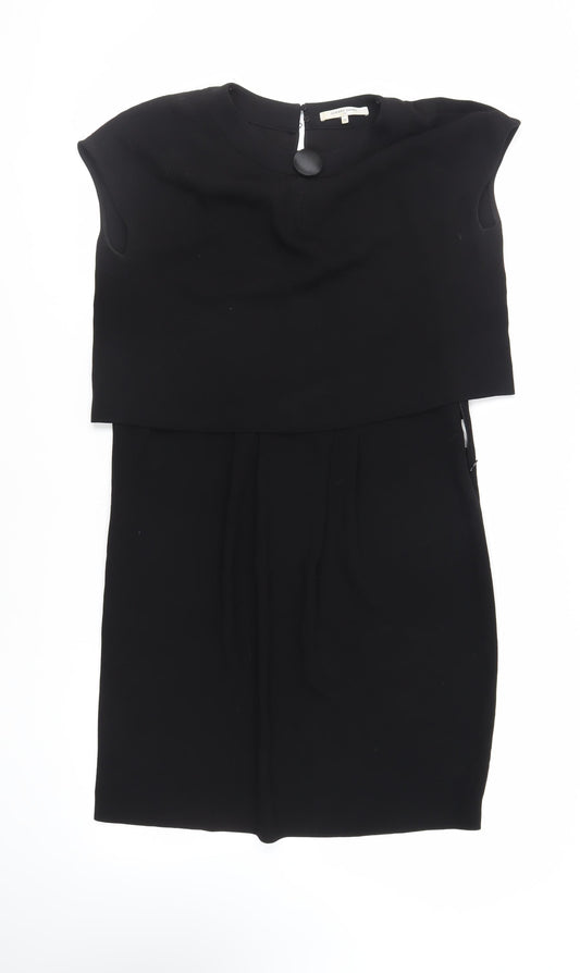 Gerard Darel Womens Black Polyester Sheath Size 8 Round Neck Zip - Layered