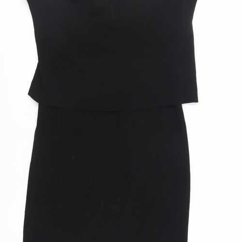 Gerard Darel Womens Black Polyester Sheath Size 8 Round Neck Zip - Layered