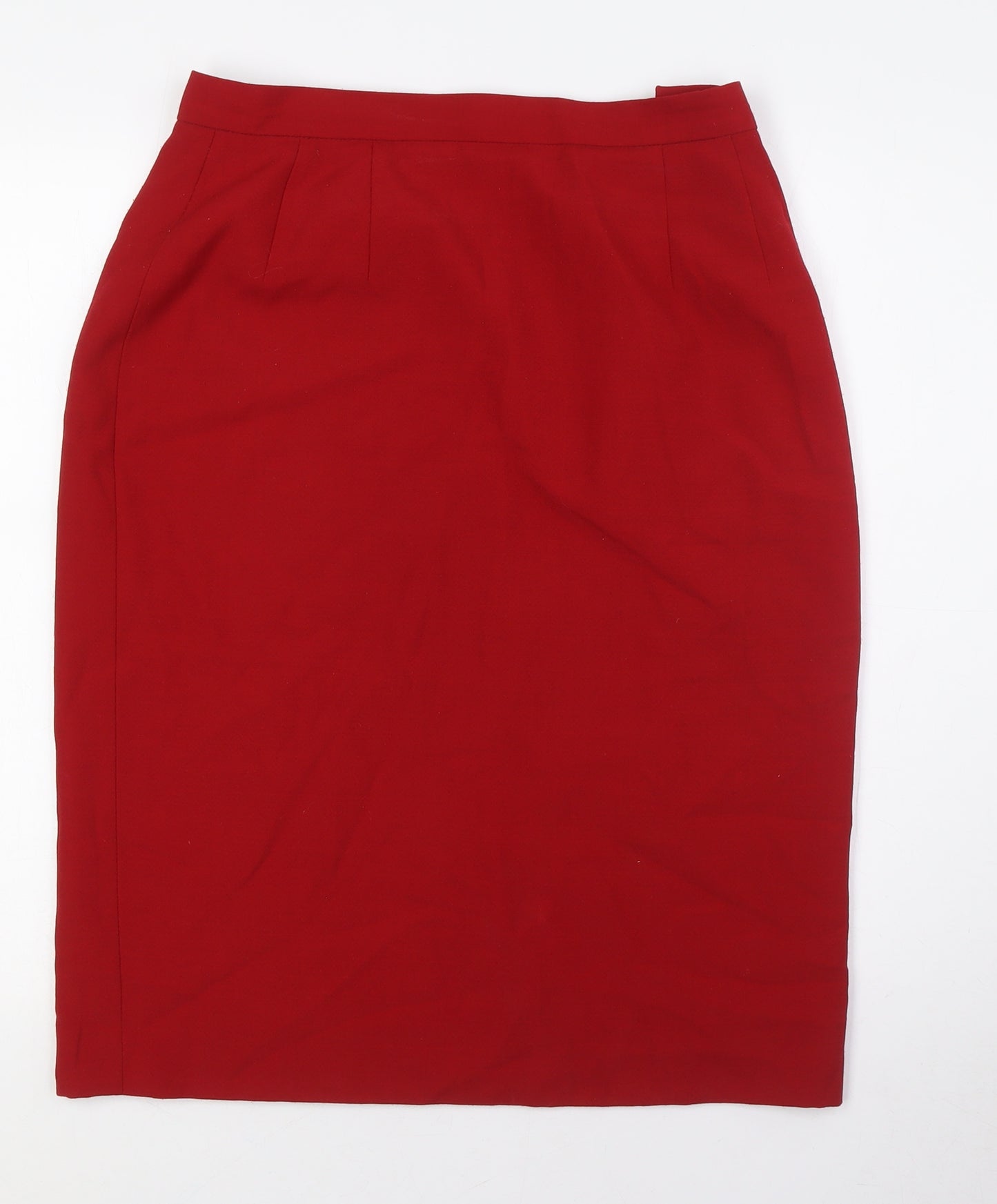 Country Casuals Womens Red Polyester Straight & Pencil Skirt Size 14 Zip