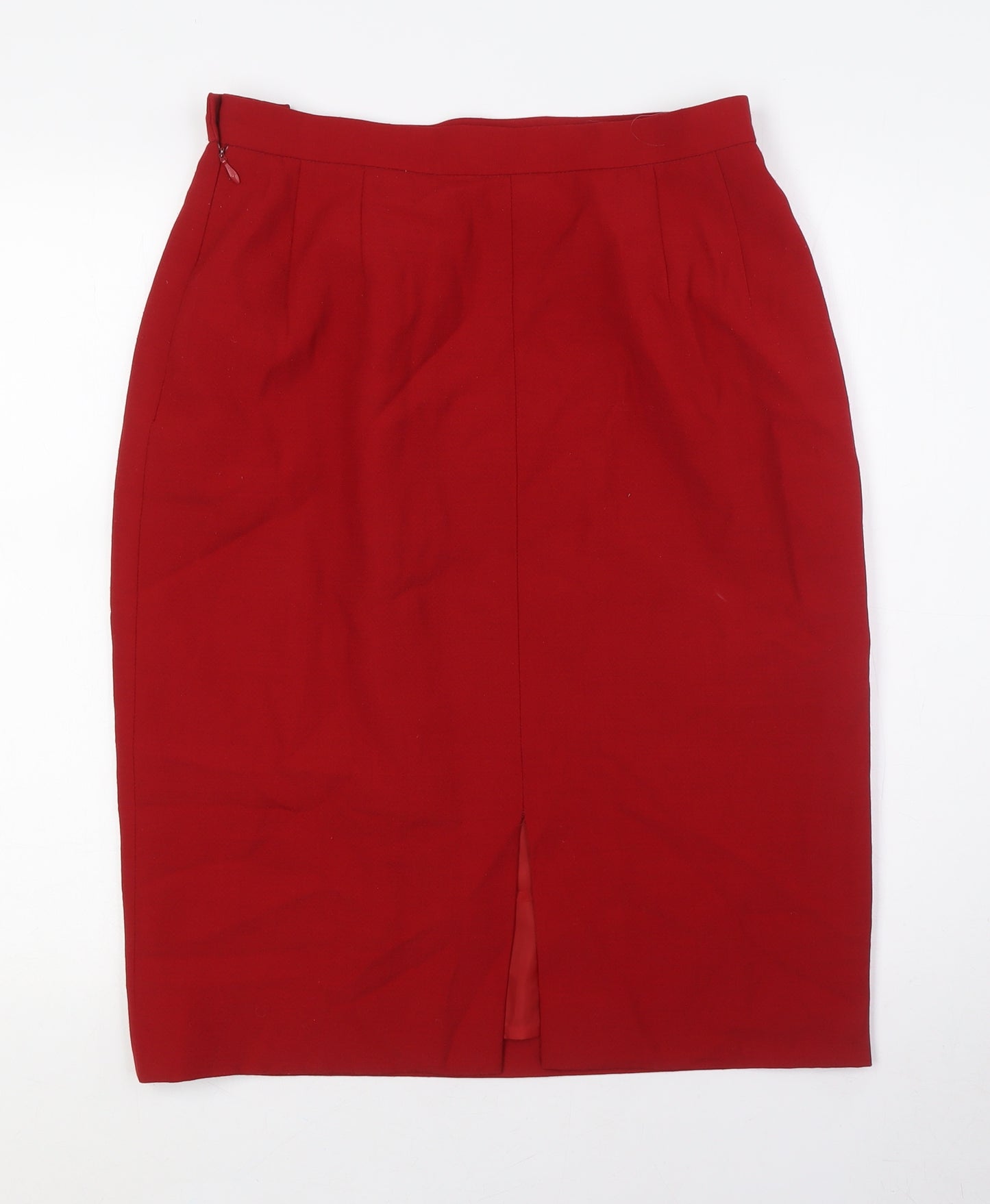 Country Casuals Womens Red Polyester Straight & Pencil Skirt Size 14 Zip