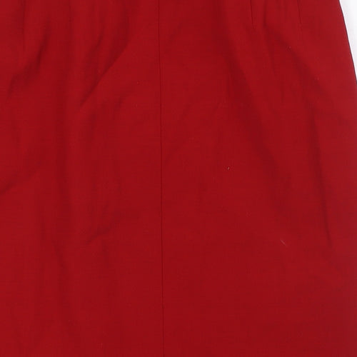 Country Casuals Womens Red Polyester Straight & Pencil Skirt Size 14 Zip