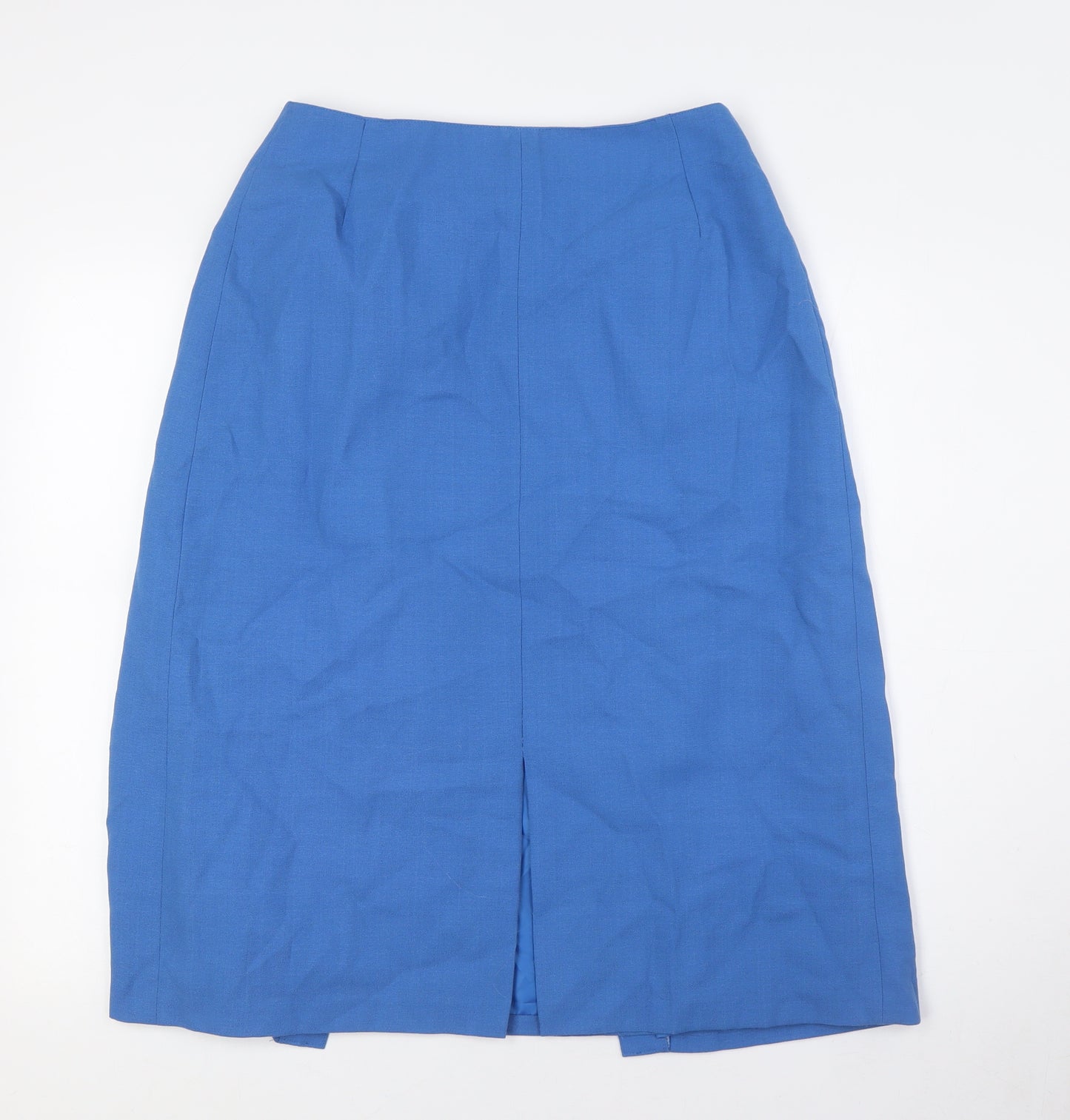 Jacques Vert Womens Blue Polyester A-Line Skirt Size 14 Button