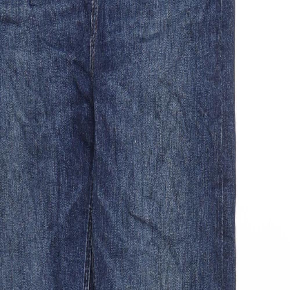 Marks and Spencer Womens Blue Cotton Straight Jeans Size 10 L29 in Regular Zip