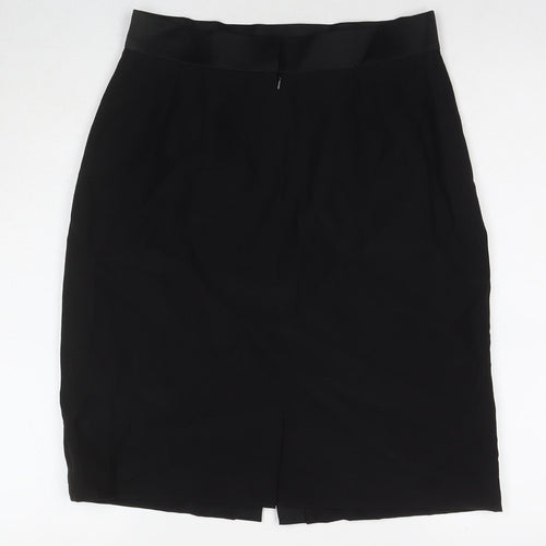 Jacques Vert Womens Black Acetate Straight & Pencil Skirt Size 14 Zip