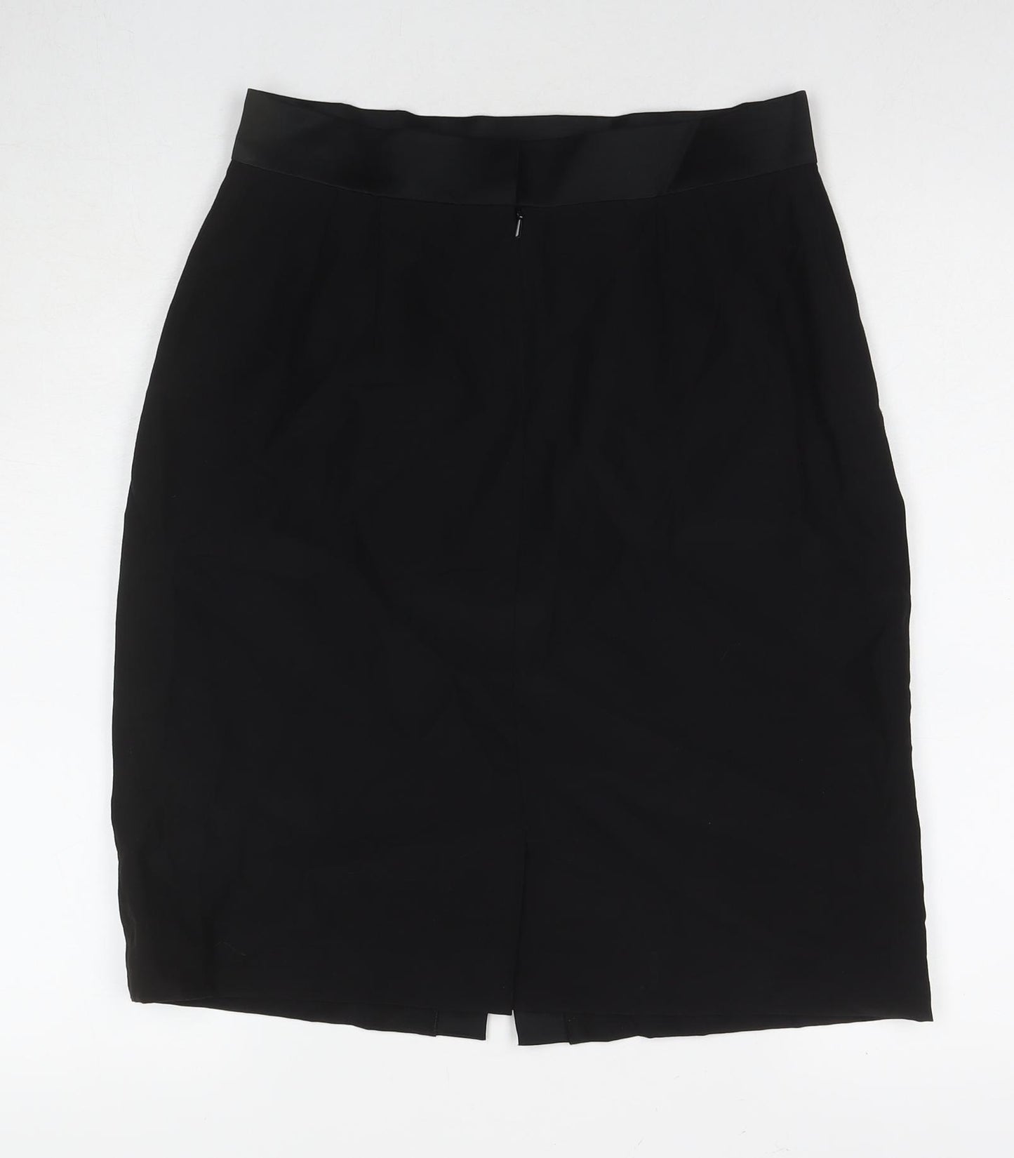 Jacques Vert Womens Black Acetate Straight & Pencil Skirt Size 14 Zip