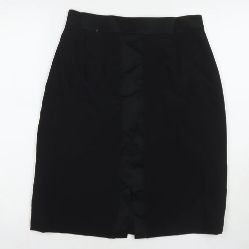 Jacques Vert Womens Black Acetate Straight & Pencil Skirt Size 14 Zip