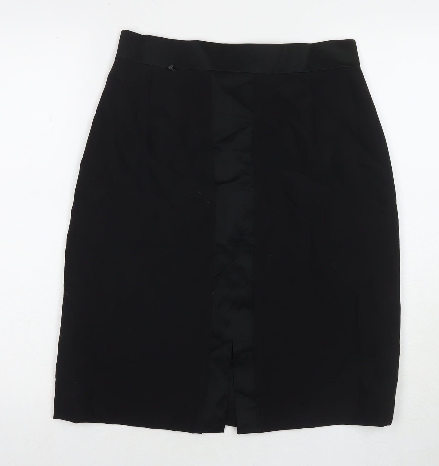 Jacques Vert Womens Black Acetate Straight & Pencil Skirt Size 14 Zip