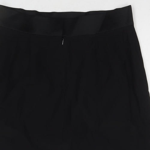 Jacques Vert Womens Black Acetate Straight & Pencil Skirt Size 14 Zip