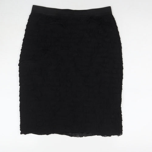 Marks and Spencer Womens Black Polyester A-Line Skirt Size 14