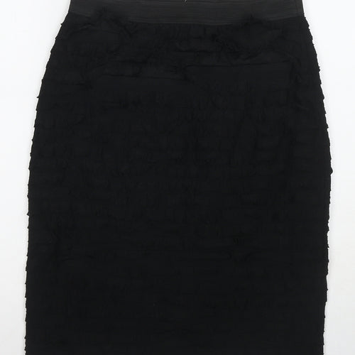 Marks and Spencer Womens Black Polyester A-Line Skirt Size 14