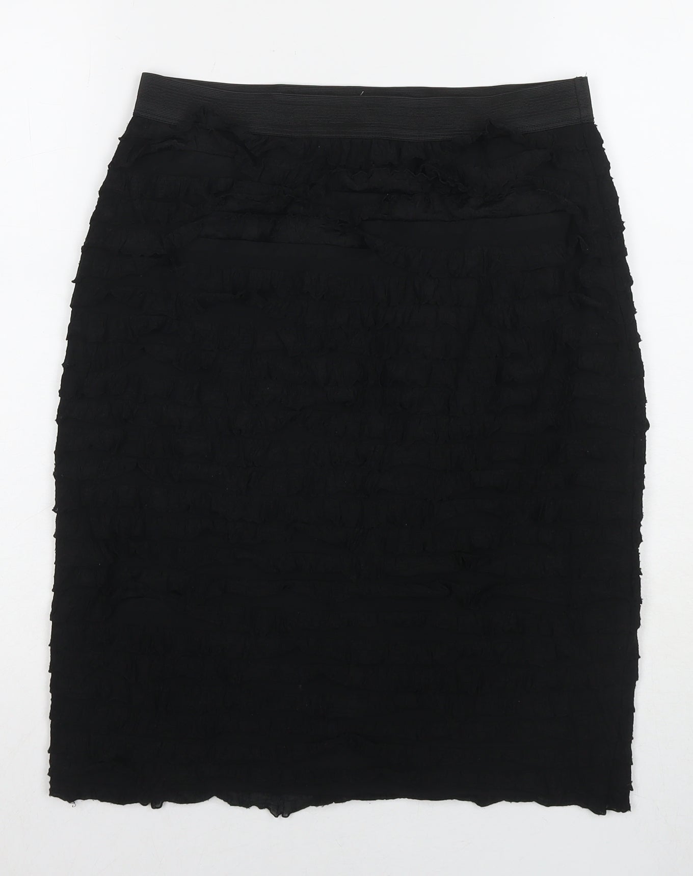 Marks and Spencer Womens Black Polyester A-Line Skirt Size 14