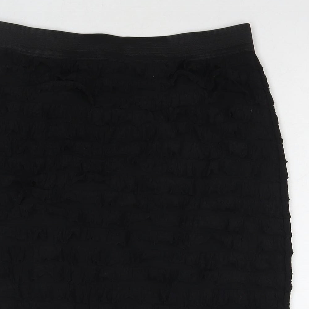 Marks and Spencer Womens Black Polyester A-Line Skirt Size 14