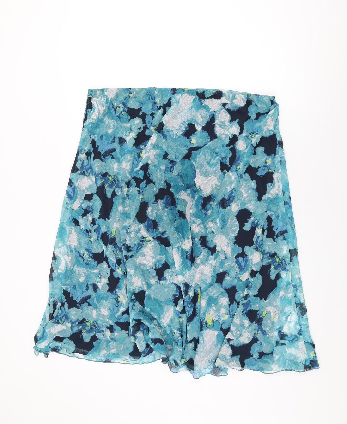 Isle Womens Blue Floral Polyester Swing Skirt Size 22