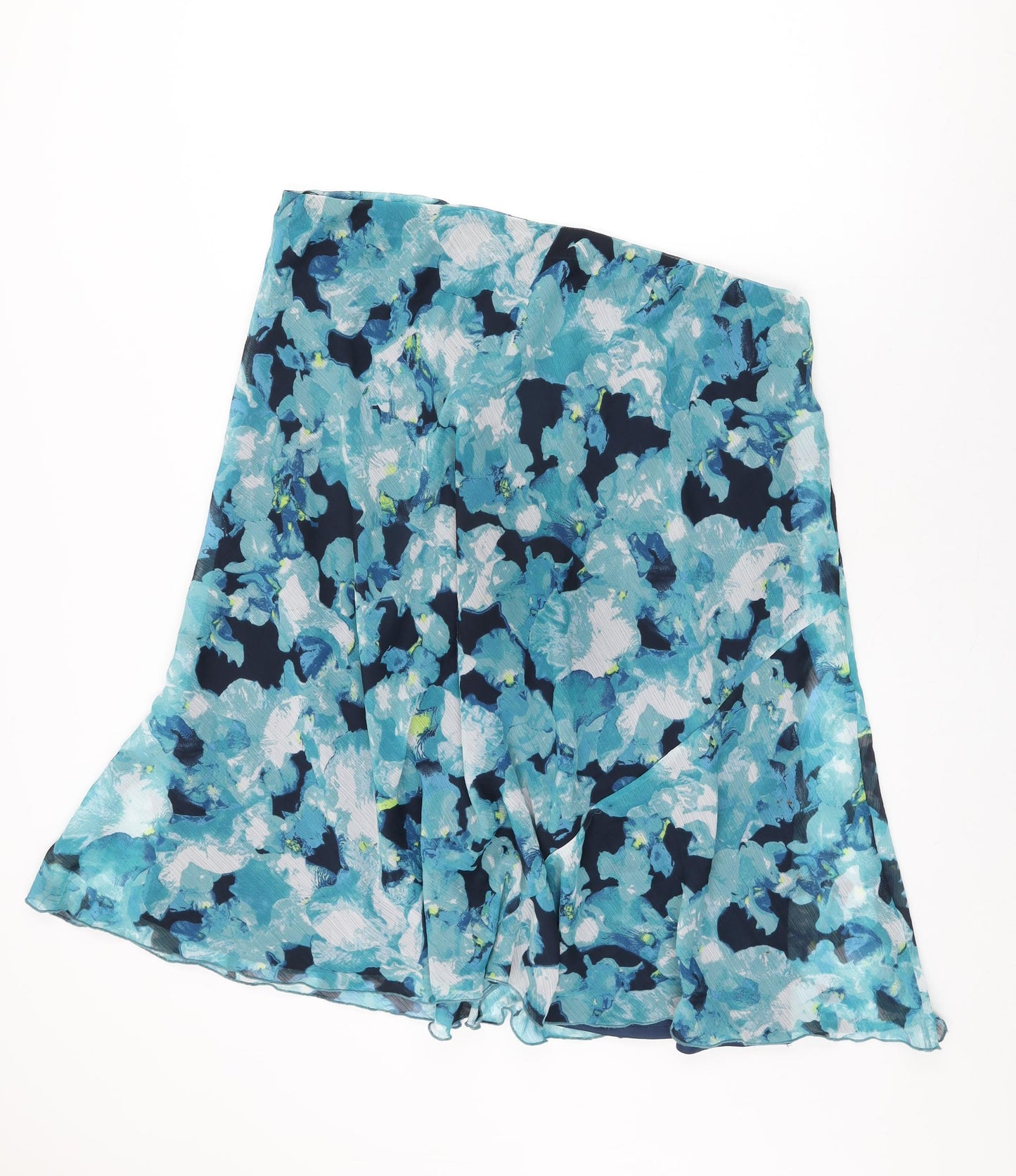 Isle Womens Blue Floral Polyester Swing Skirt Size 22