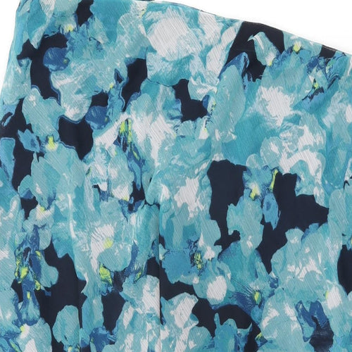 Isle Womens Blue Floral Polyester Swing Skirt Size 22