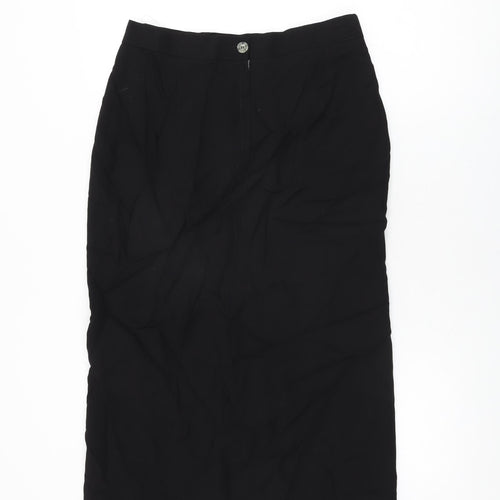 Wallis Womens Black Viscose Straight & Pencil Skirt Size 14 Zip