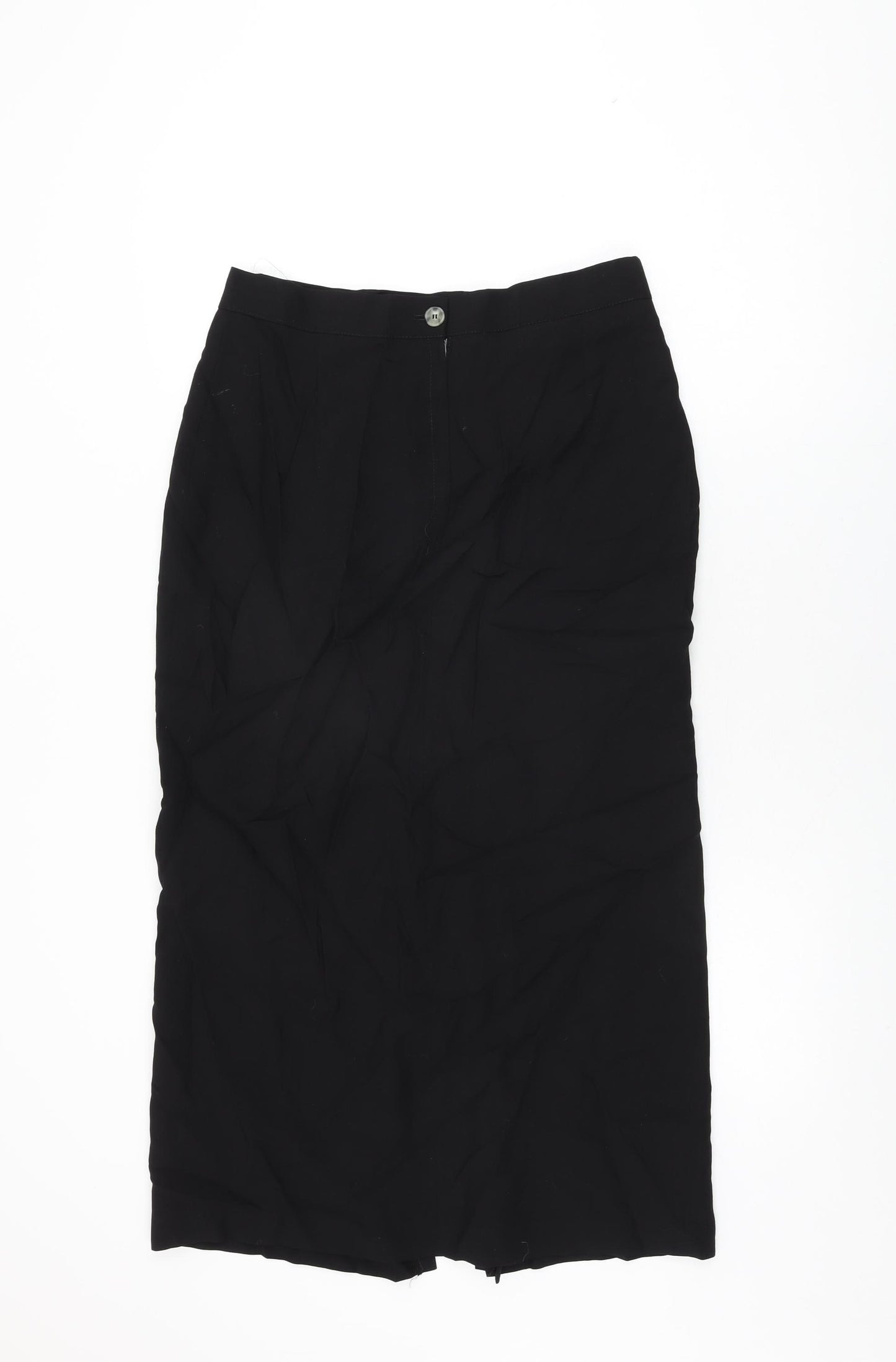 Wallis Womens Black Viscose Straight & Pencil Skirt Size 14 Zip